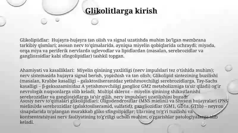 Glikolipiidlar: Hujayra-hujayra tan olish va signal uzatishda muhim bo'lgan membrana tarkibiy qismlari 3