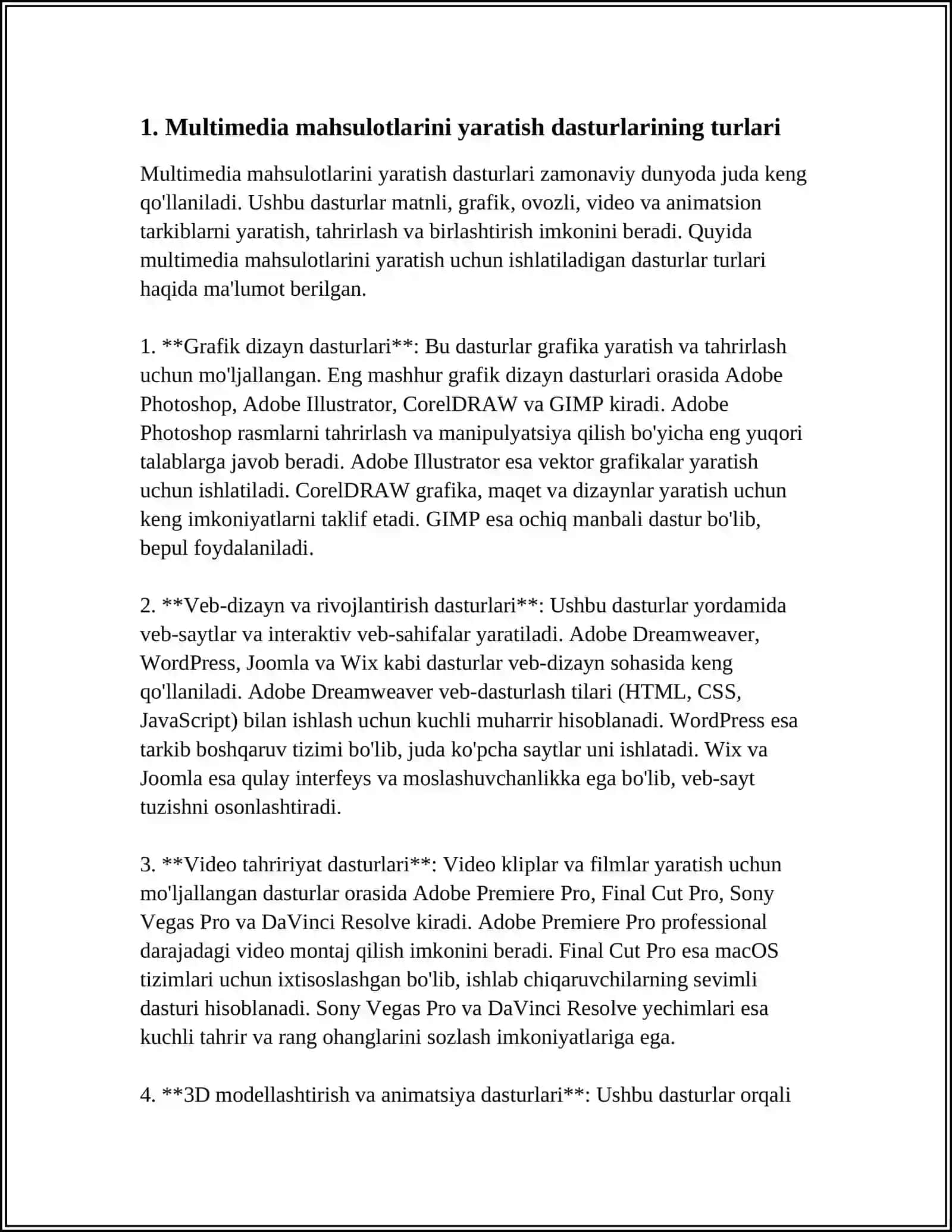 MULTIMEDIA MAXSULOTLARINI YARATISH DASTURLARI 3