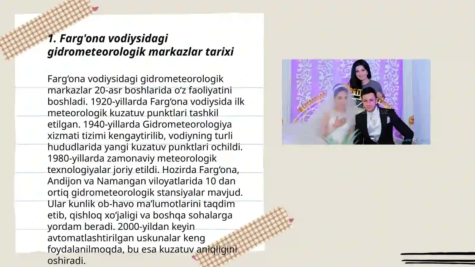 Farg’ona vodiysida joylashgan gidrometeorologik markazlar va stansiyalar faoliyatini o’rganish 3