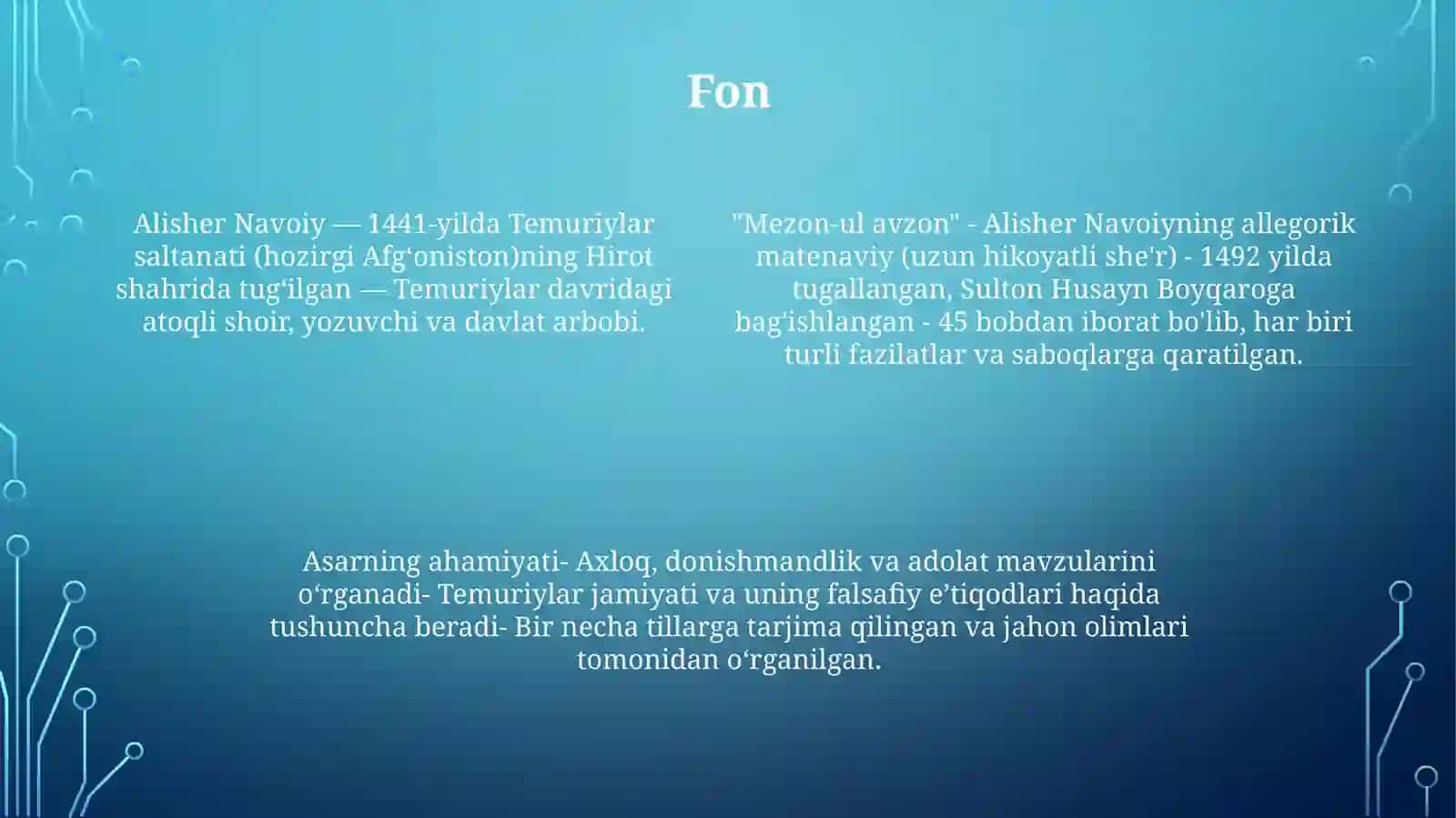 "Mezon-Ul Avzon" Asari 3