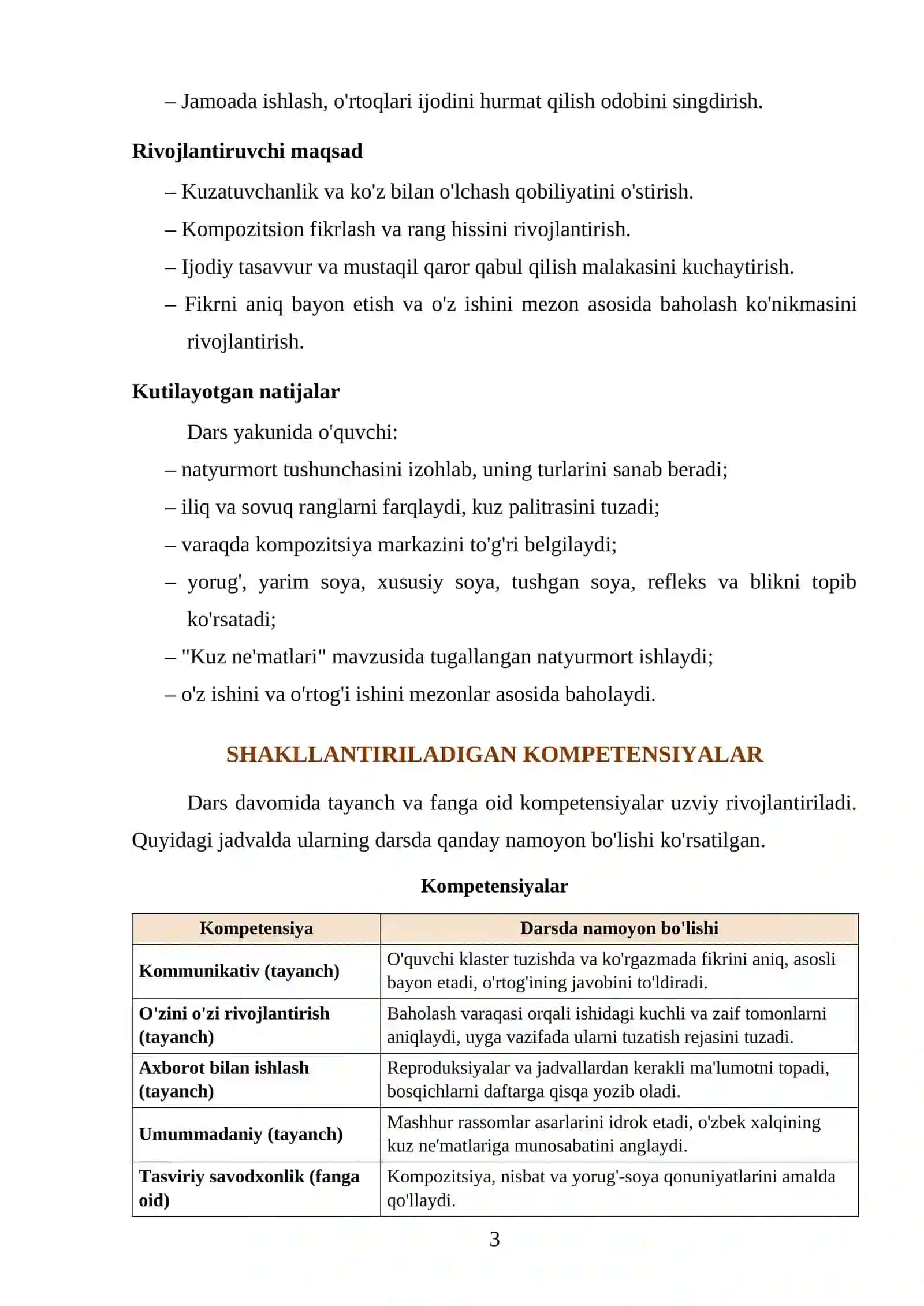6-sinf o'quvchilari uchun "Kuz" mavzusidagi Ijodiy Natyurmort ishlash 3