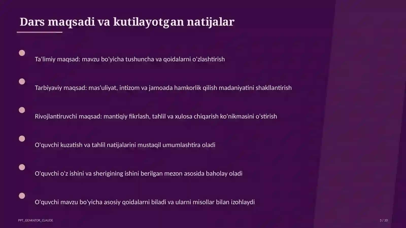 Yangi Milliy o'quv dasturi: asosiy o'zgarishlar 3