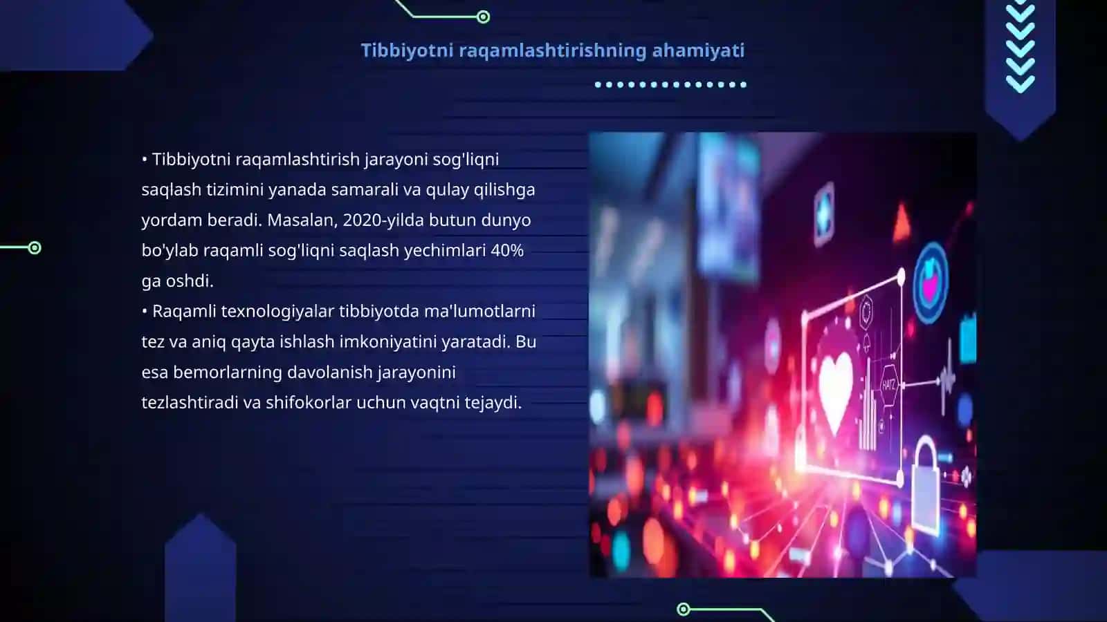 Tibbiyotni raqamlashtirish zamonaviy axborot texnologiyalarining tibbiyotda qõllanilishi 3