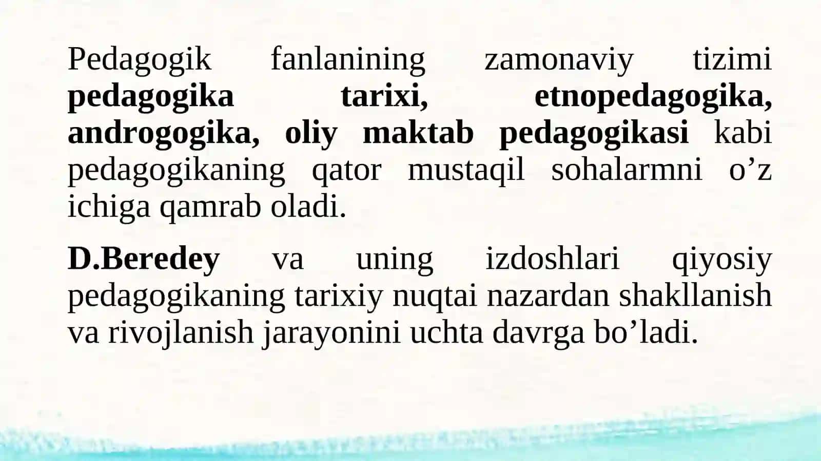 Komprovistik pedagogikaning taraqqiyot bosqichlari 3