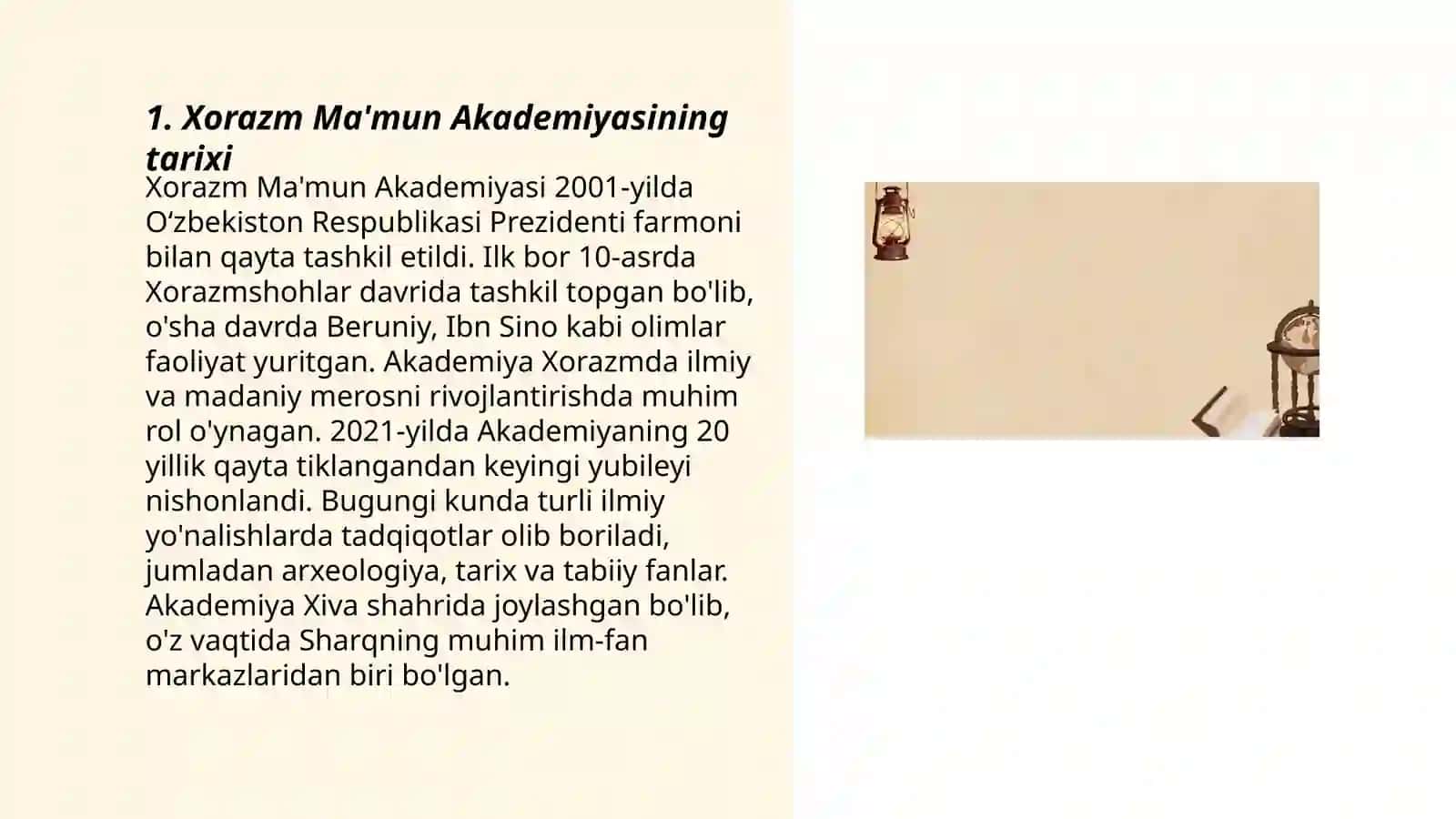 Xorazm ma'mun akademiyasi - ilm- fan koshonasi 3