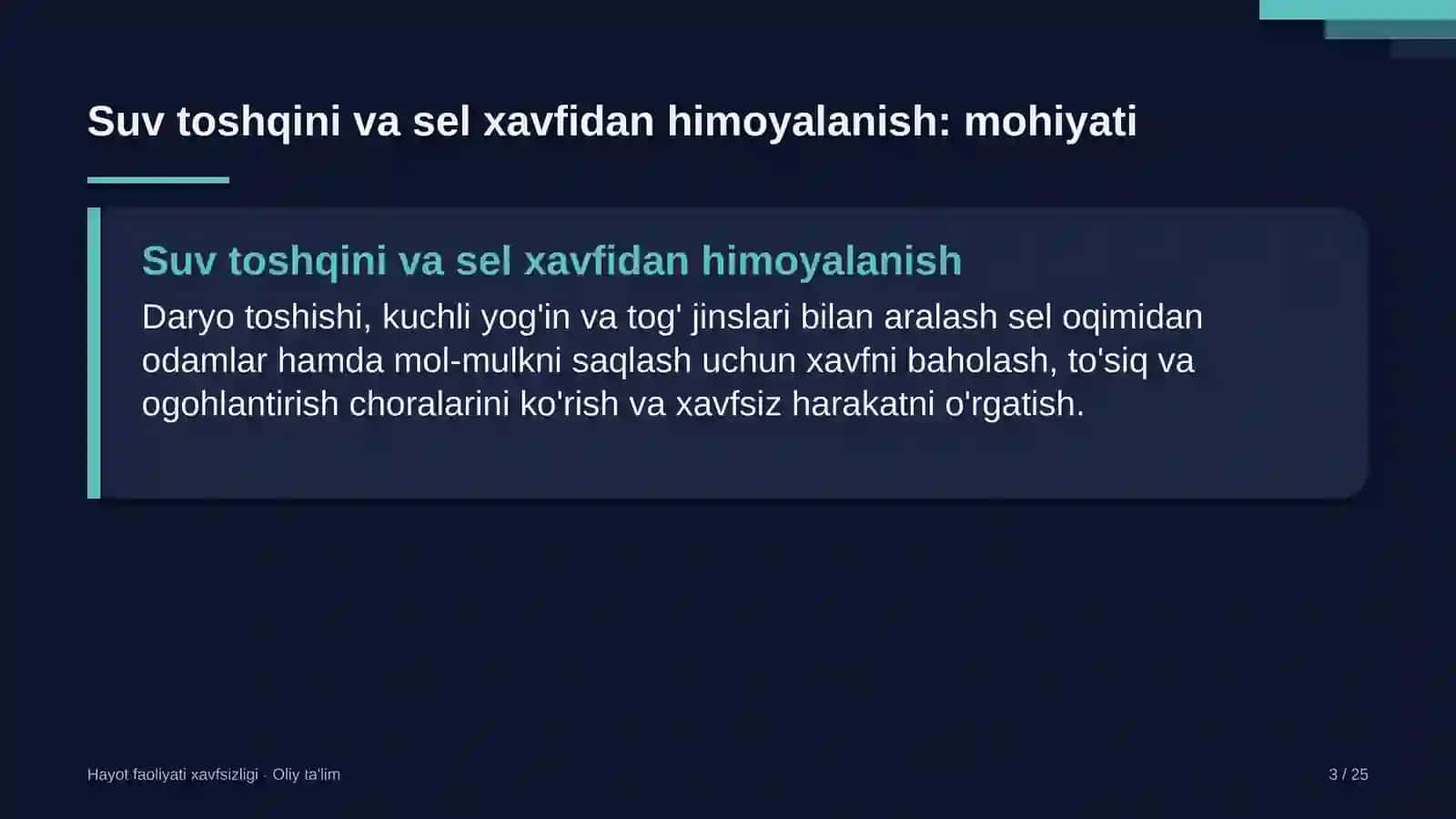 vazirliklarda suv toshqini va sel xavfidan himoyalanish 6787 3