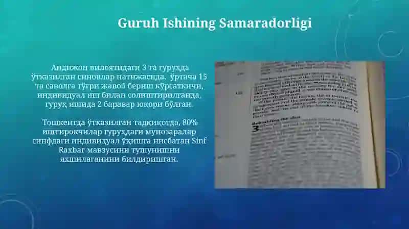 Sinf Raxbarining shaxs va jamoani oʻrganishi 3