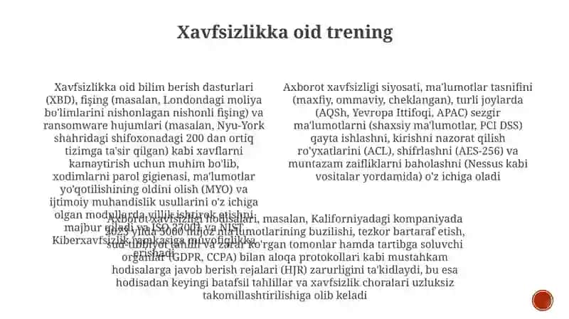 Xavfsizlikka oid trening 3