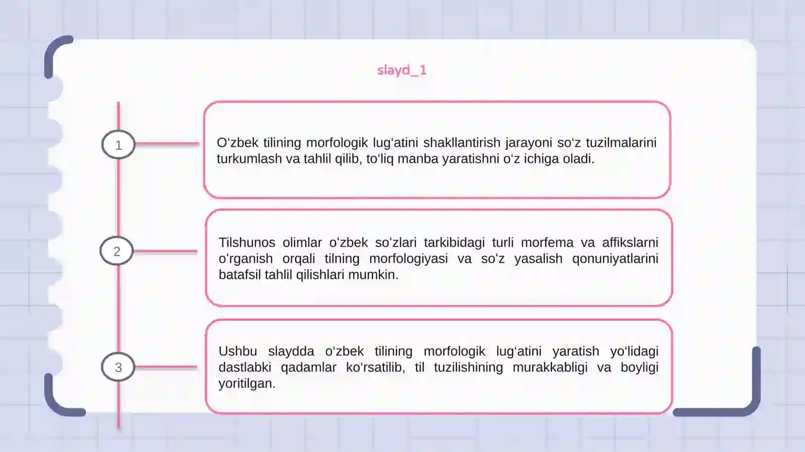 O'zbek tilini morfologik lug'atini shakllantirish 3