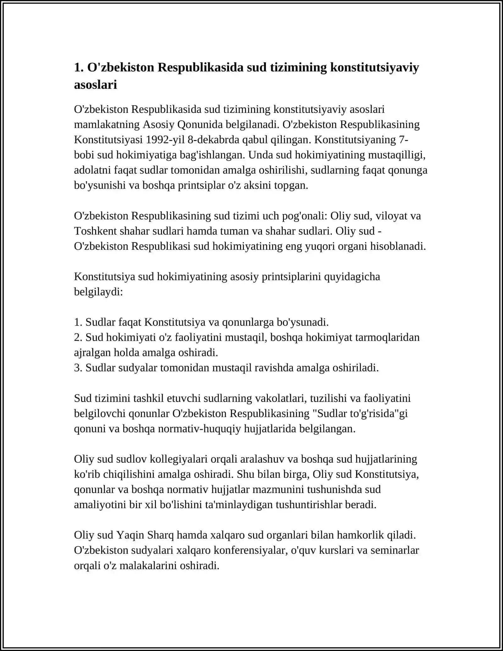 O'ZBEKISTON RESPUBLIKASIDA SUD TIZIMINING KONSTITUTSIYAVIY ASOSLARI 3