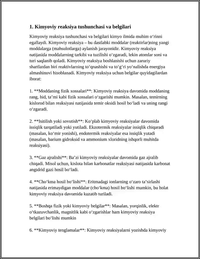 Kimyoviy Reaksiya 3