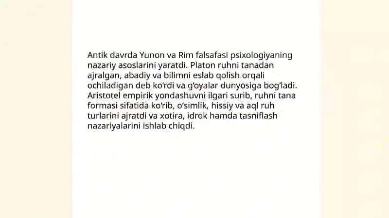 Psixologiya fanining tarixiy rivojlanish bosqichlari 3
