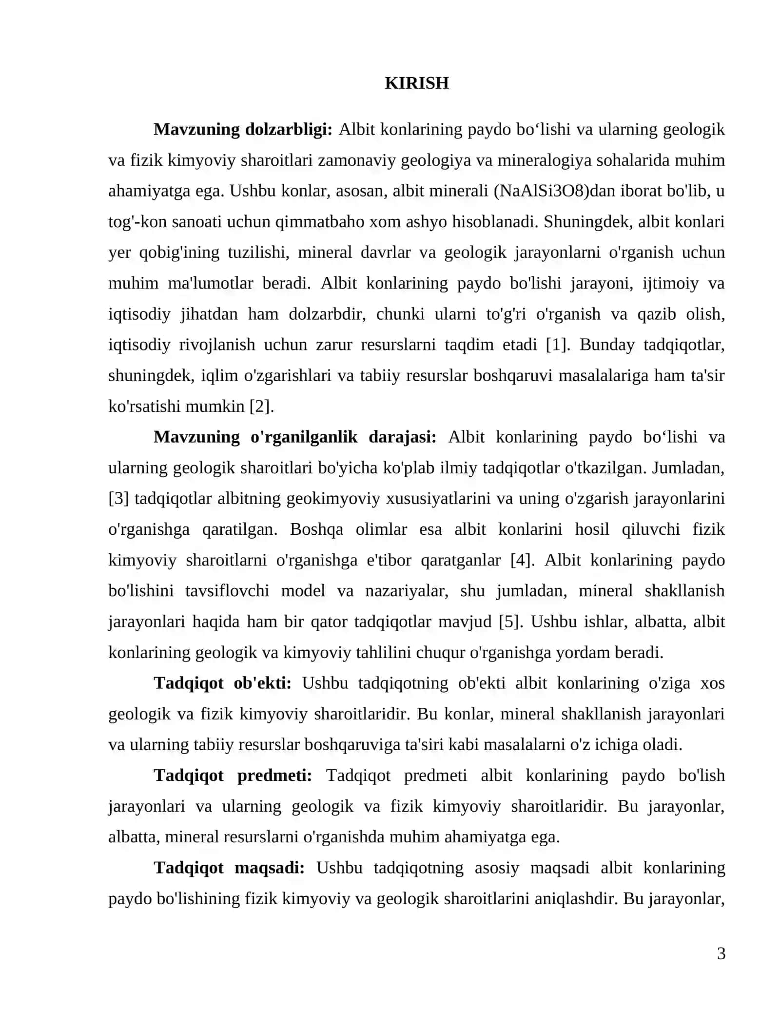 Foydali Qazilmalar Geologiyasi Fanidan Kurs Ishi 3