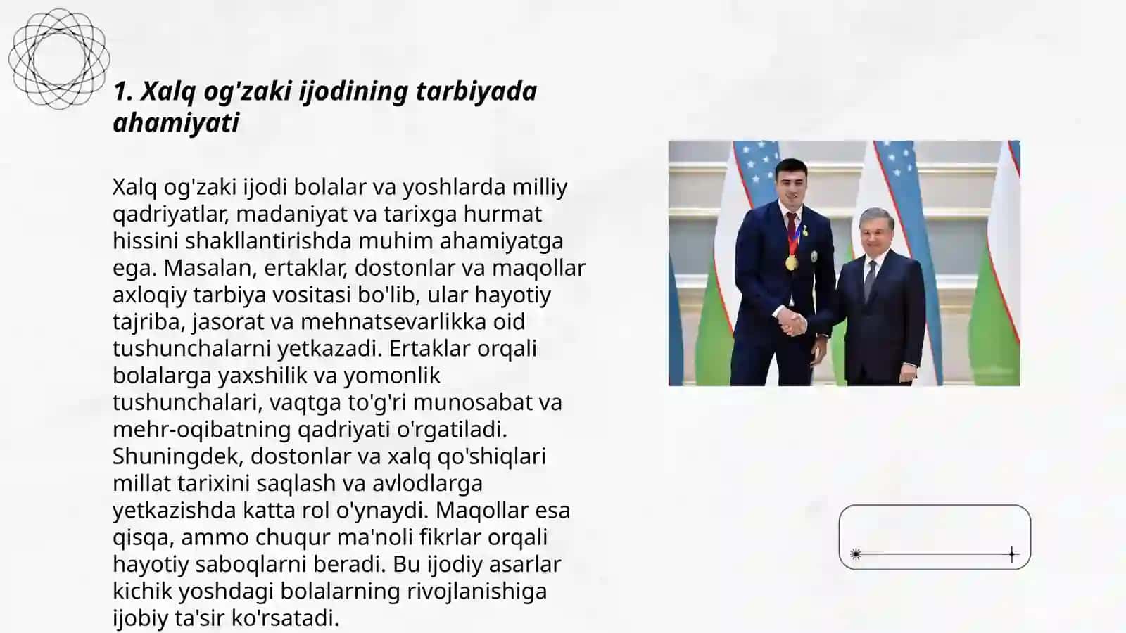 Ma'naviy-axloqiy sifatlarni rivojlantirishda xalq og'zaki ijodidan foydalanish 3