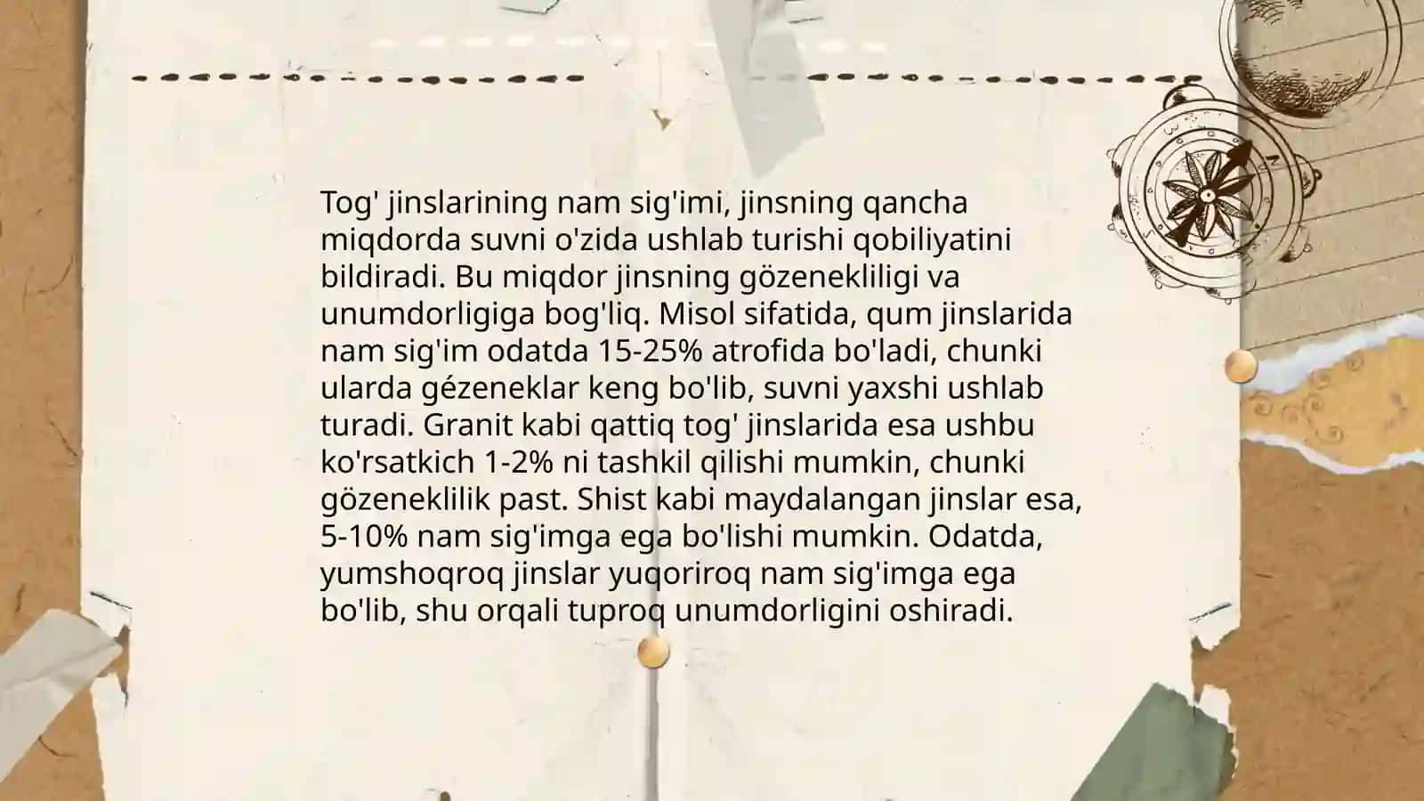 Tog' jinslarining suvli fizik xossalari 3