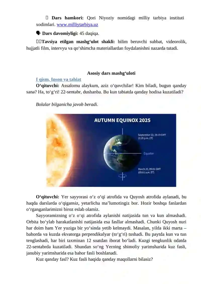 "O'ZLIKNI ANGLASH" darslari 3