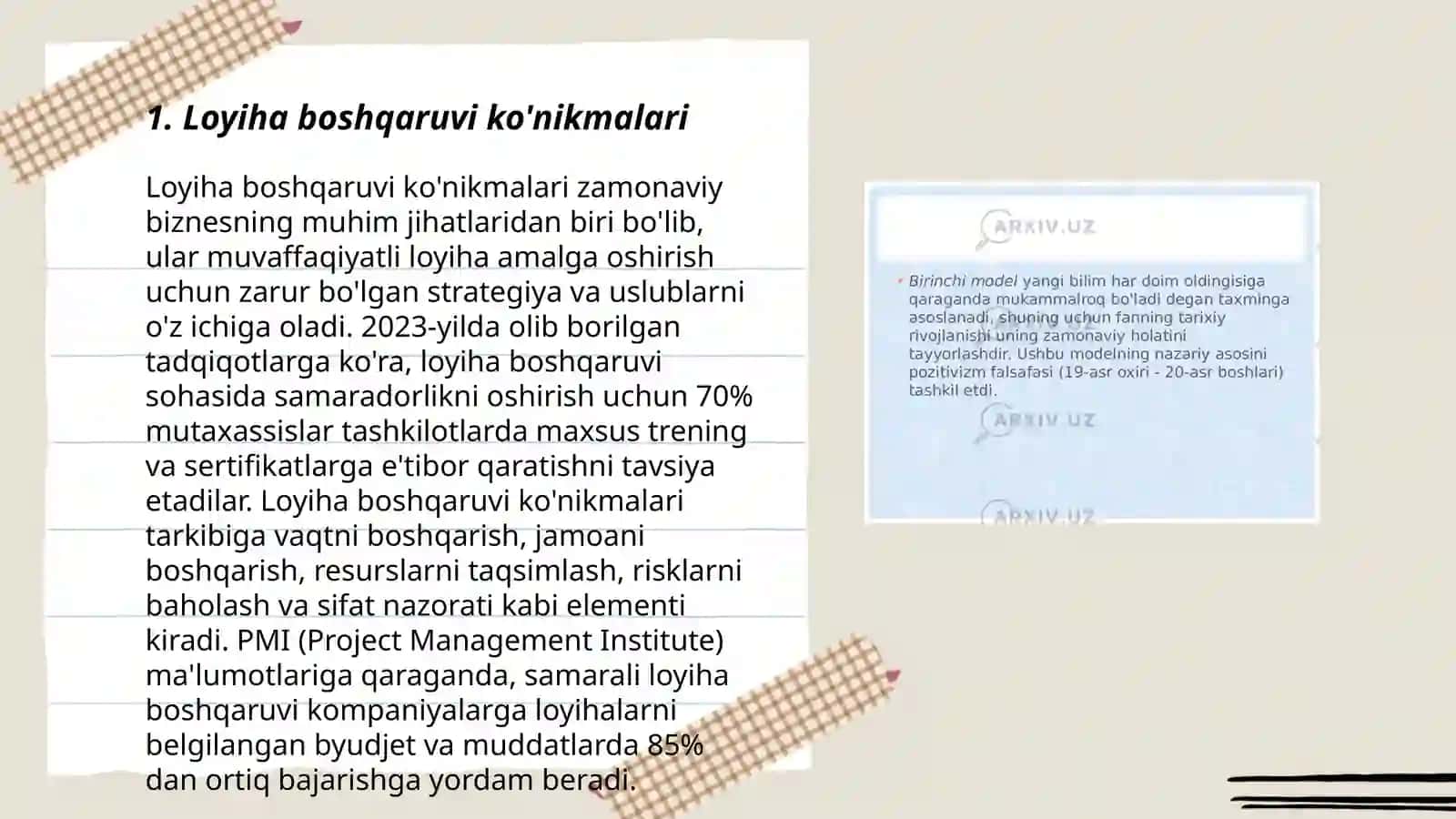 Loyiha boshqaruvi ko'nikmalari 3