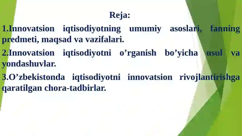 INNOVATSION IQTISODIYOT FANIGA KIRISH 3