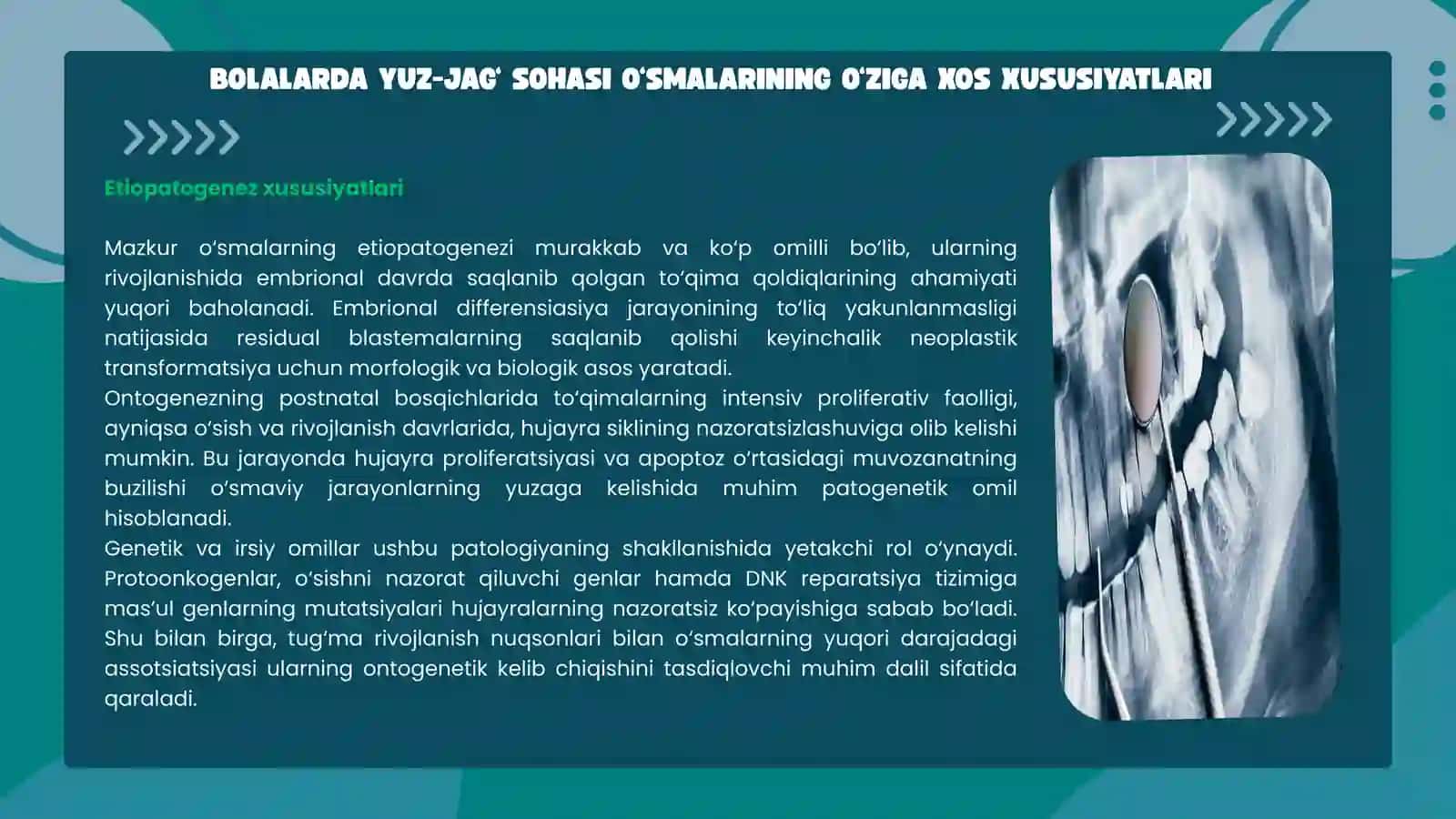 BOLALARDA YUZ-JAG‘ SOHASI O‘SMALARI VA O‘SMASIMON HOSILALAR 3