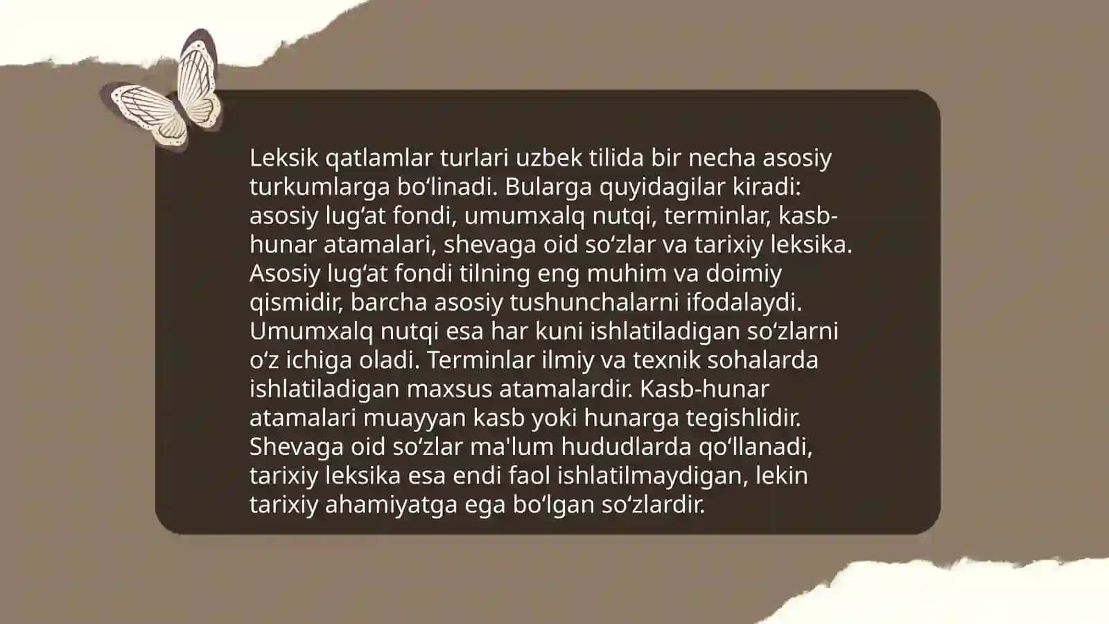 Oʻzbek tilining chegaralangan qatlam birliklari 3