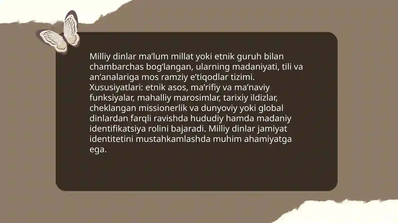 Milliy dinlar 3