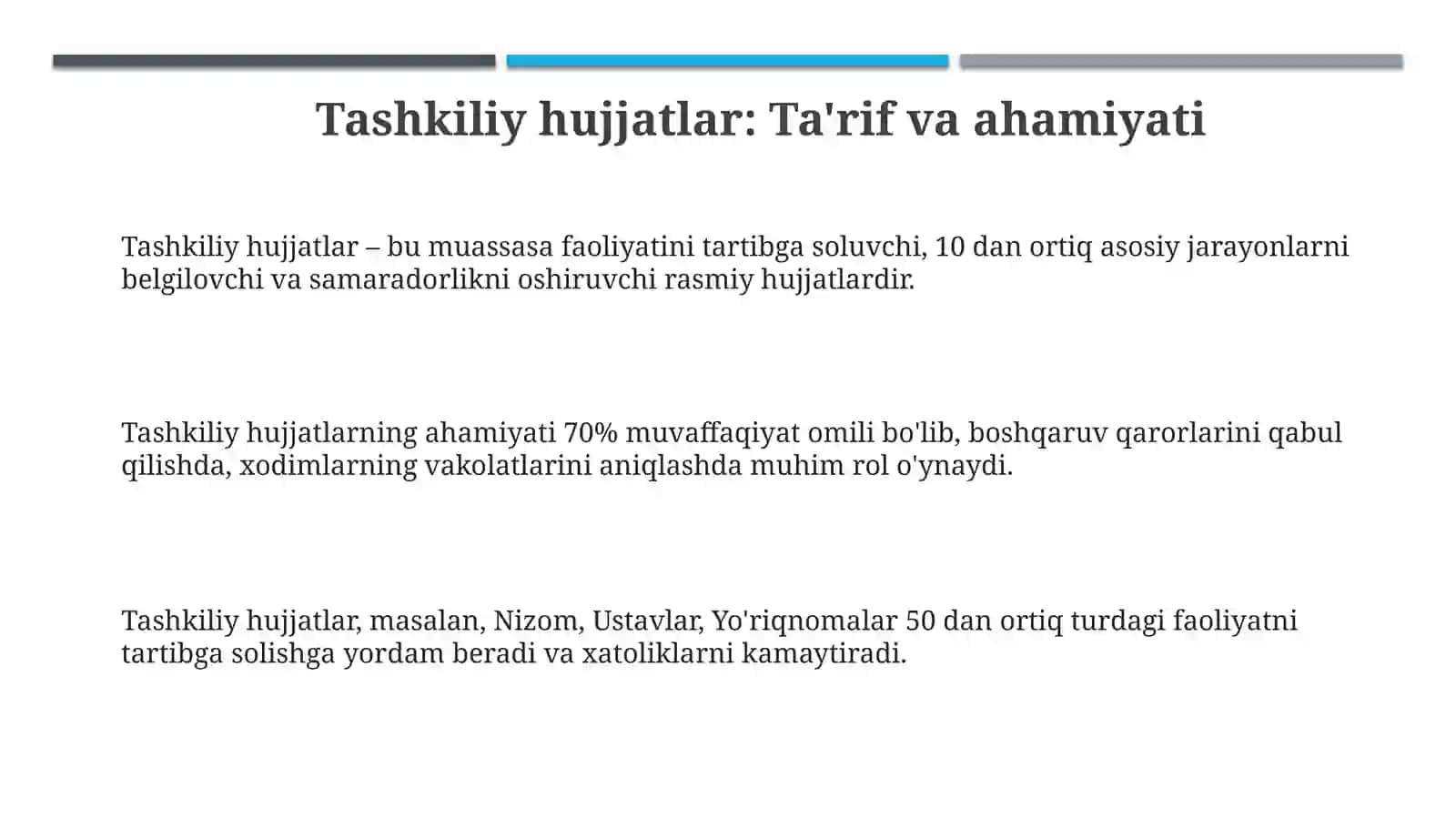 Tashkiliy hujjatlar va ularning turlari 3
