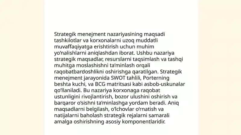 Strategik menejment nazariyasi 3