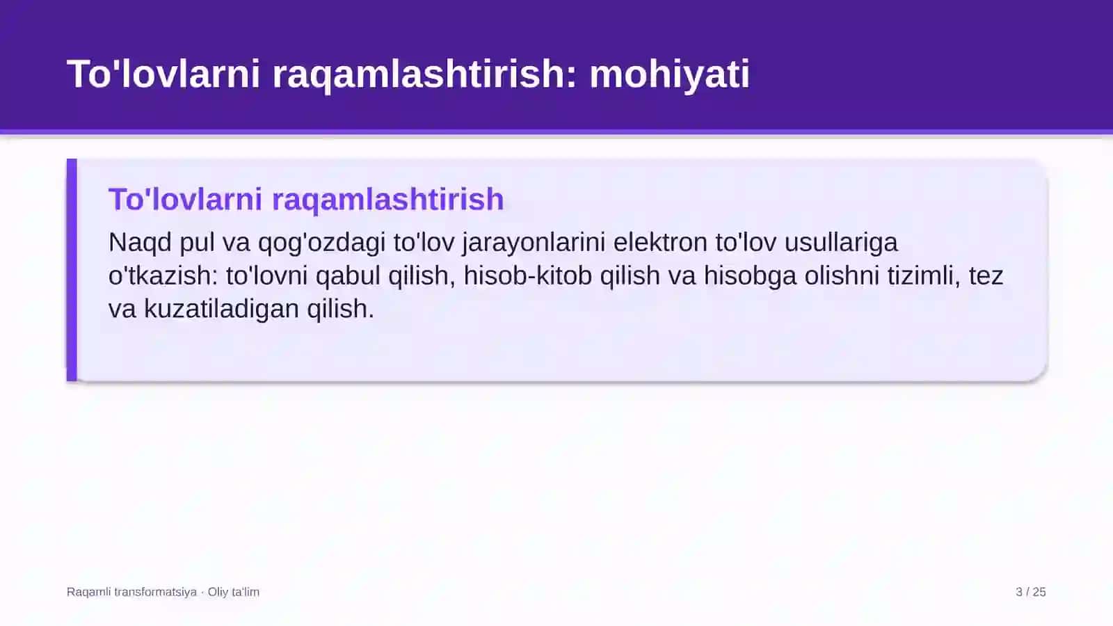 Ekologik monitoring laboratoriyalarida to'lovlarni raqamlashtirish 3