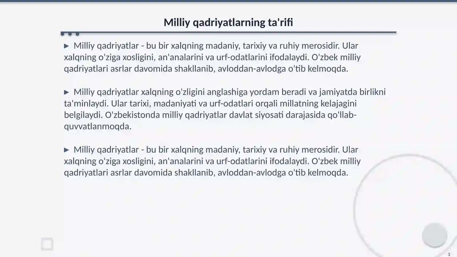 Milliy madaniy qadriyatlar 3