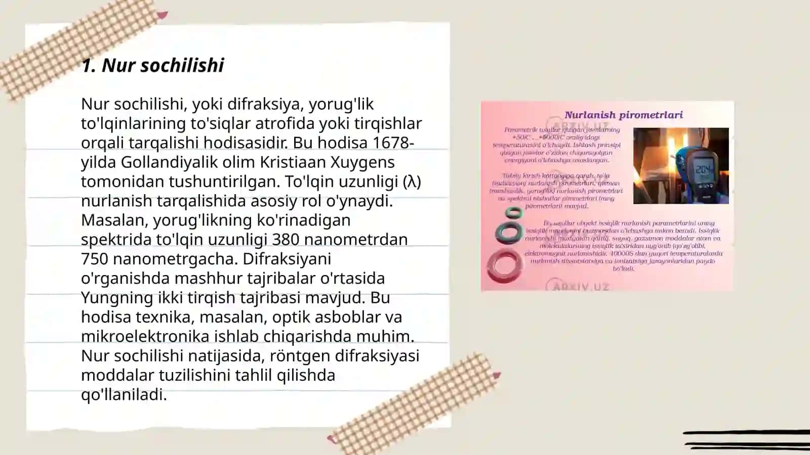 Nurlanish chiziğining tabiiy kengligi 3