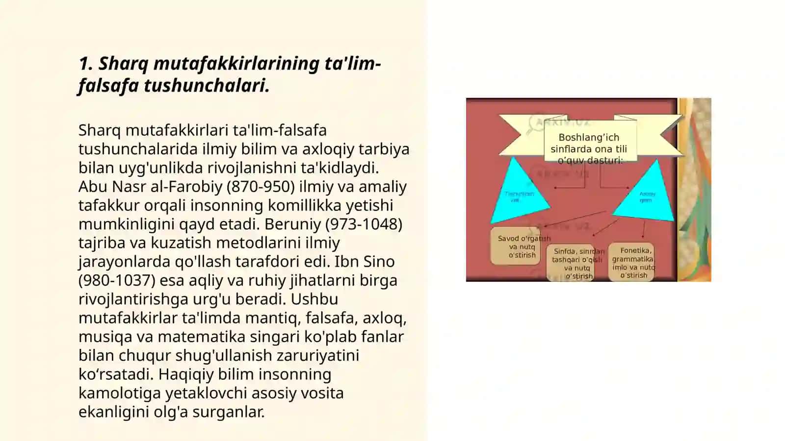 Sharq mutafakkirlarining ta'lim-falsafa tushunchalari 3