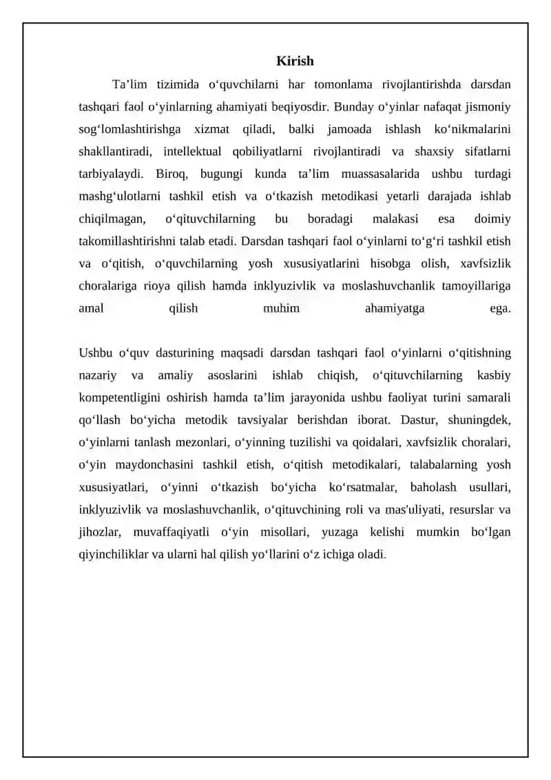 Darsdan tashqari o'ynaladigan harakatli o'yinlarni urgatish 3