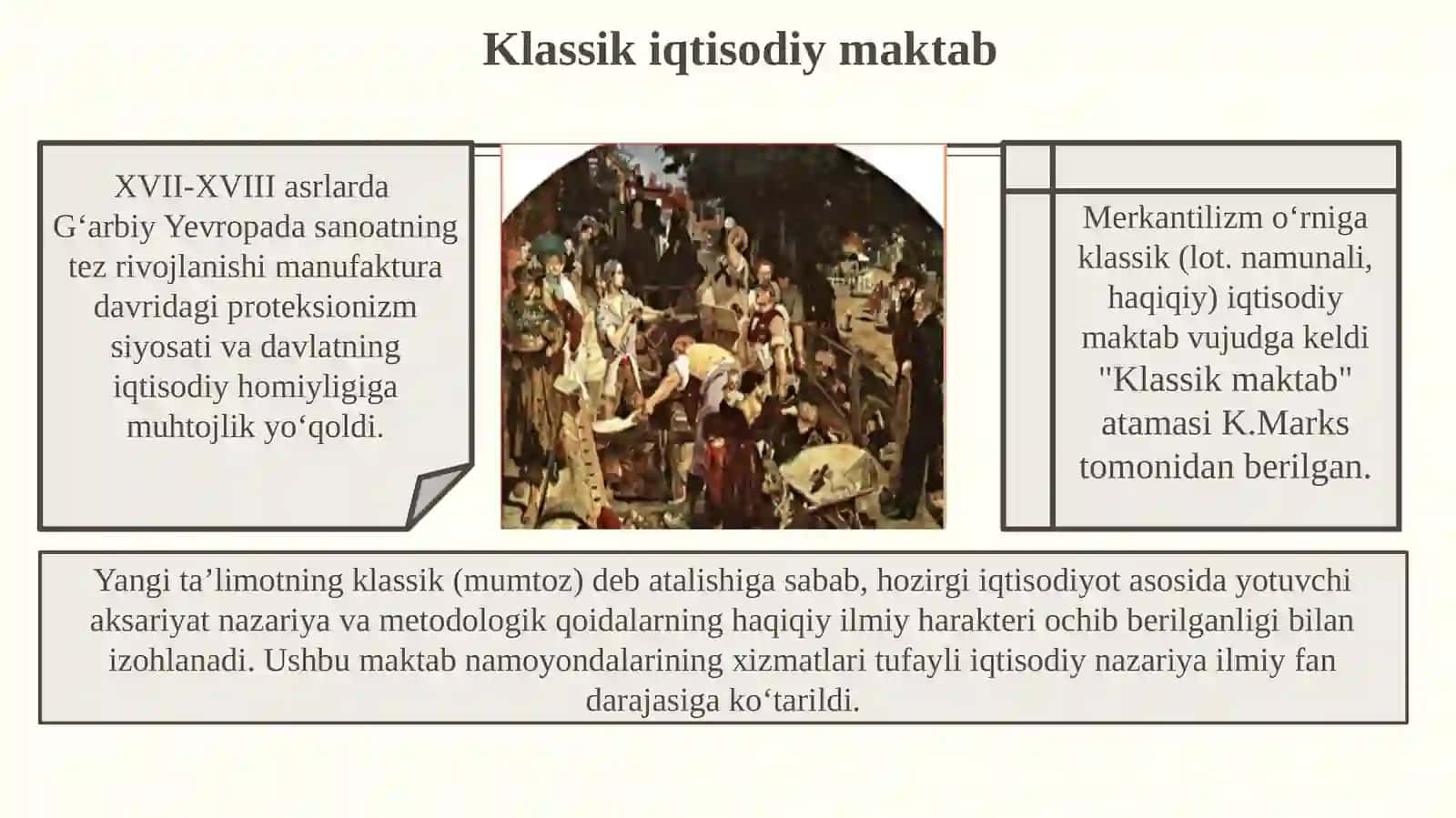 Klassik iqtisodiyotning shakllanishi va Uilyam Petti iqtisodiy g'oyalari mustaqil ish 3