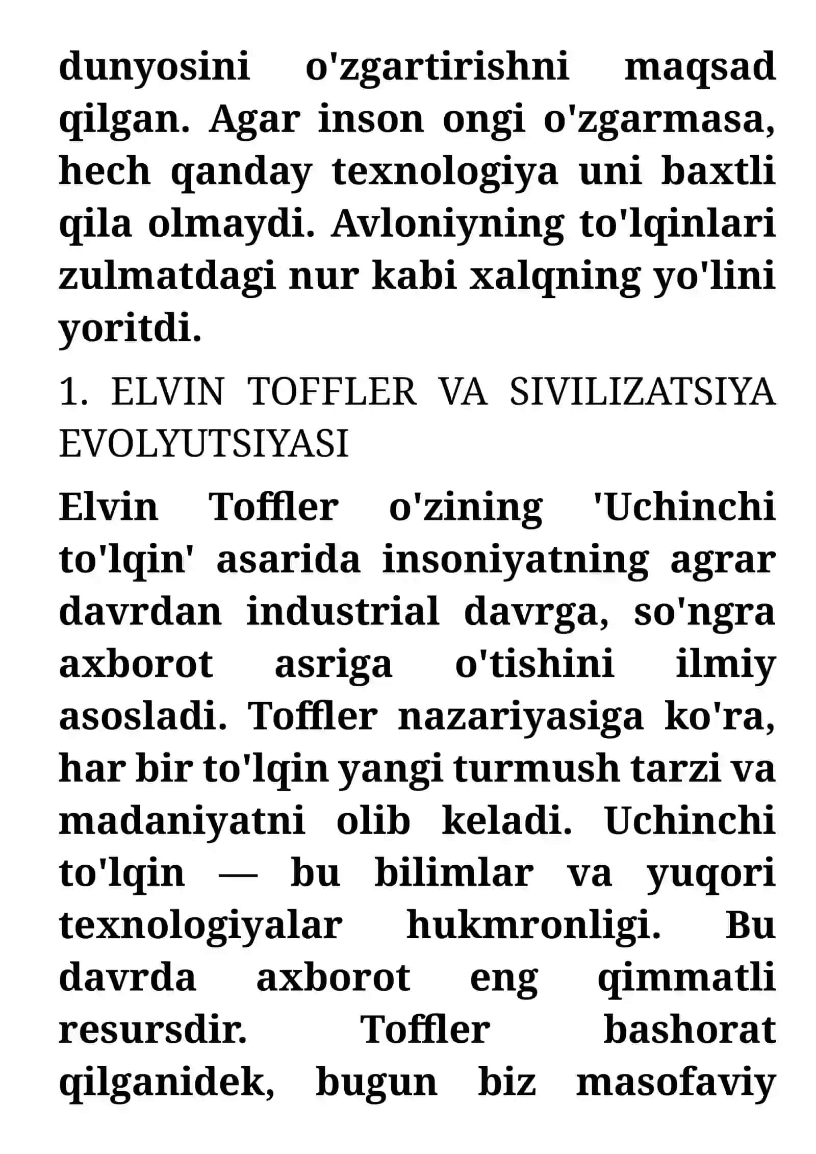 ABDULLA AVLONIYNING MADANIYAT QARASHLARI VA ELVIN TOFFLERNING 'UCHINCHI TO'LQIN' NAZARIYASI: QIYOSIY FALSAFIY TADQIQOT 3