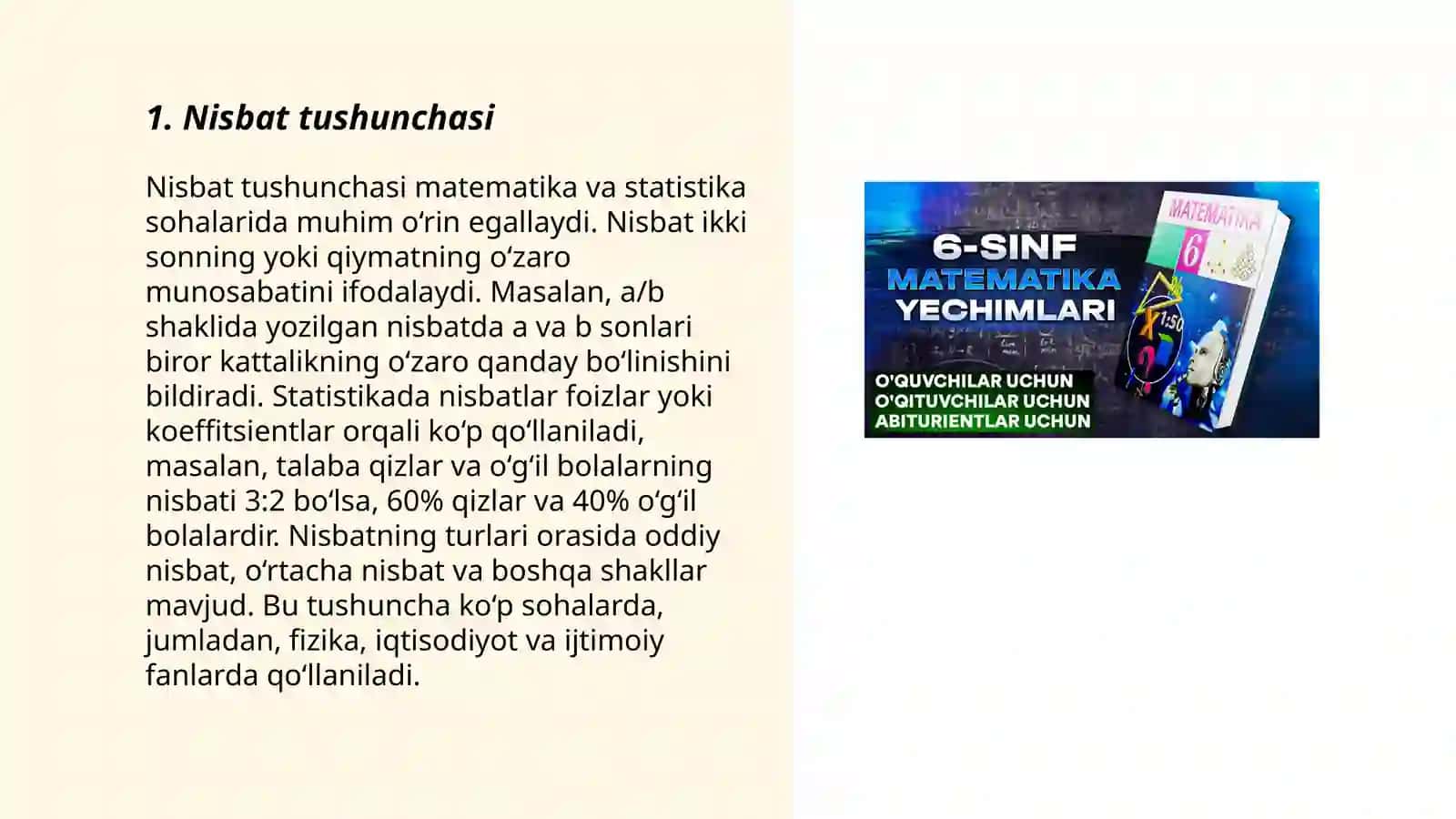 Nisbat proporsiyalar 3