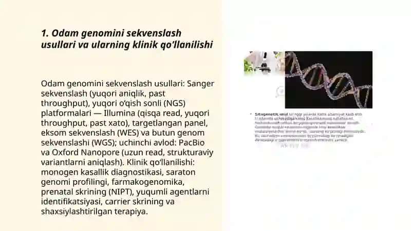 Odam genetikasini o'rganish usullari va uning tibbiyotdagi ahamiyati 3
