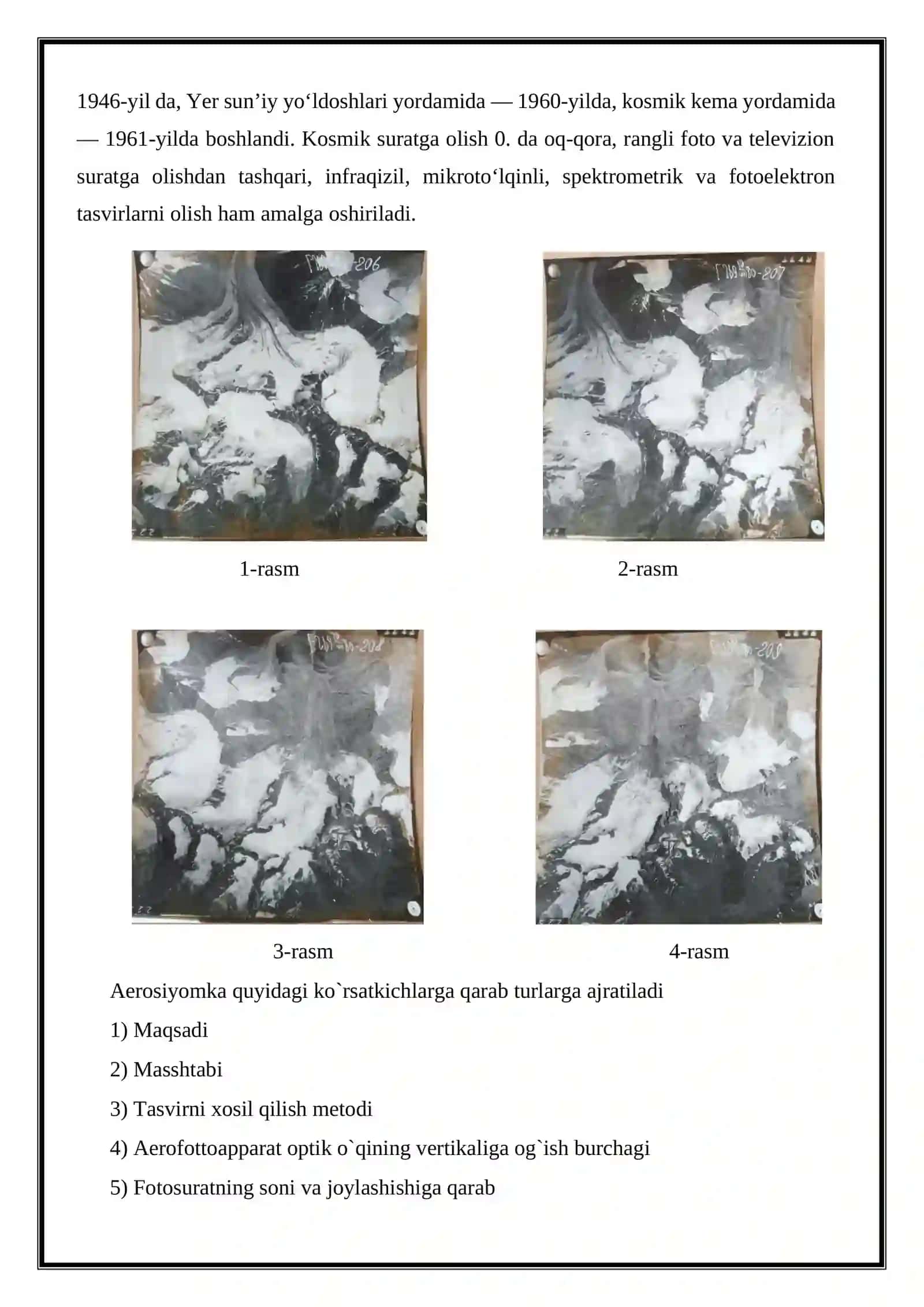 Turli masshtabdagi aerokosmik suratlar bilan tanishish va ularni taqqoslab baxolash 3