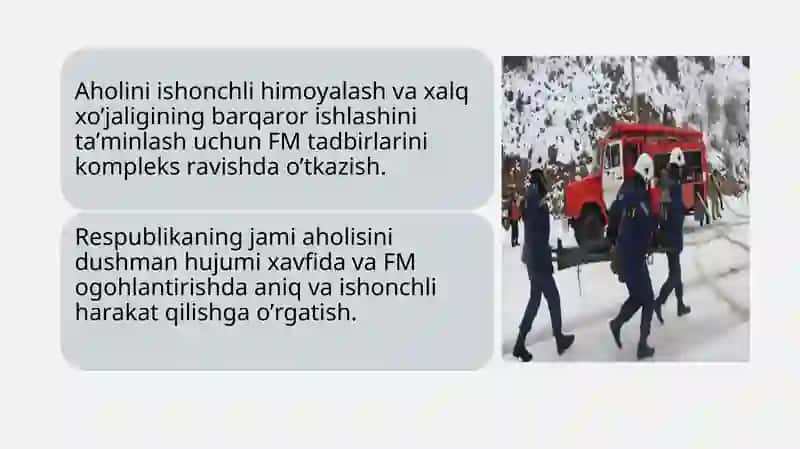 FАVQULОTDА VАZIYATDА АHОLINI MUHОFАZА QILISH. JAMOA HIMOYA VOSITALARI 3