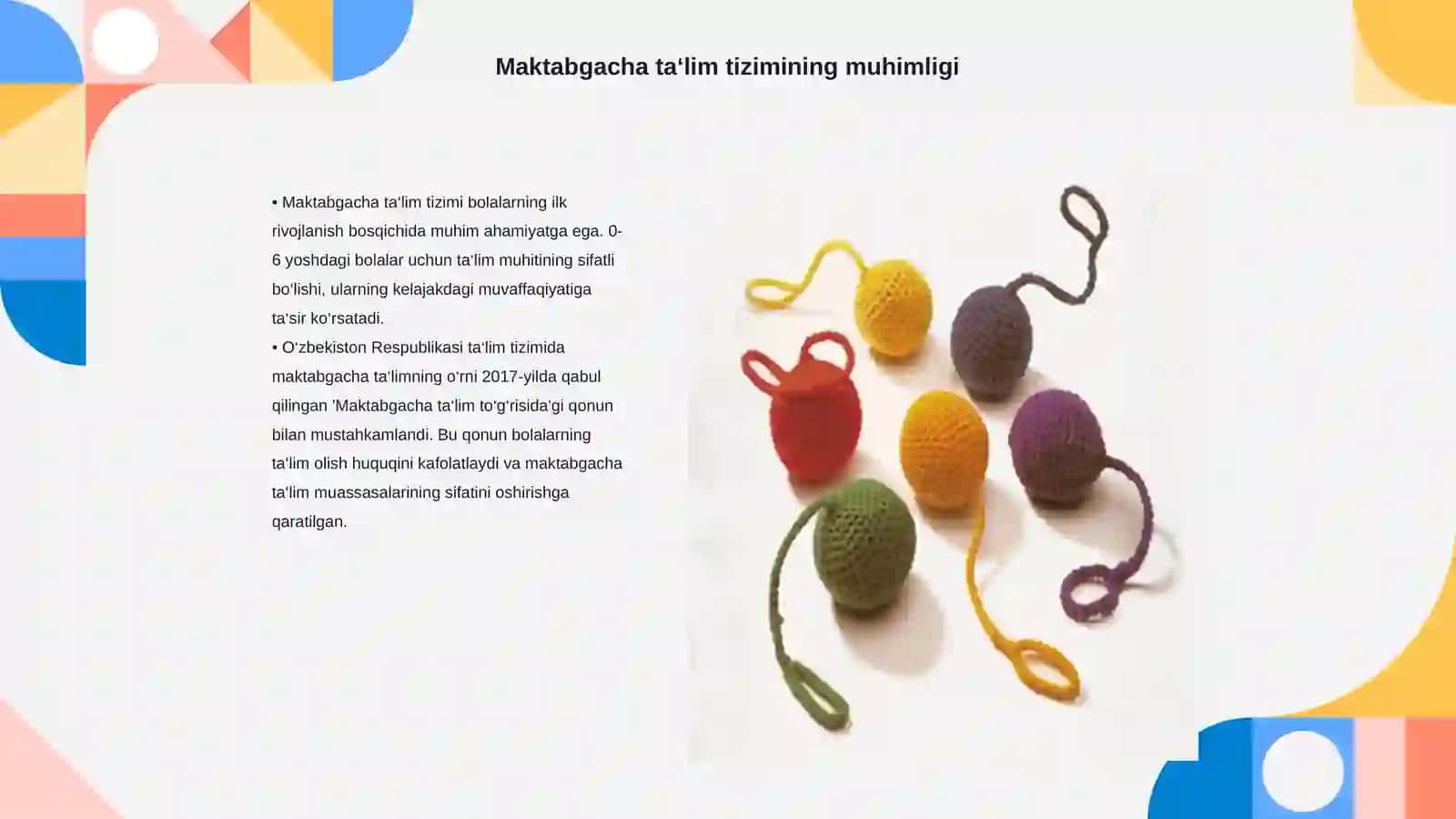 Maktabgacha ta‘limni ta‘lim-tarbiya jarayonlarini sifat va samaradorlik jihatdan yuksaltirish 3