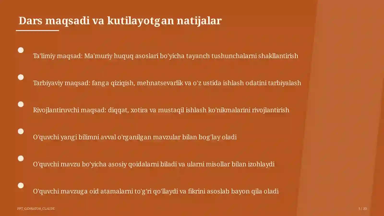 Ma'muriy huquq asoslari (10-sinf) 3
