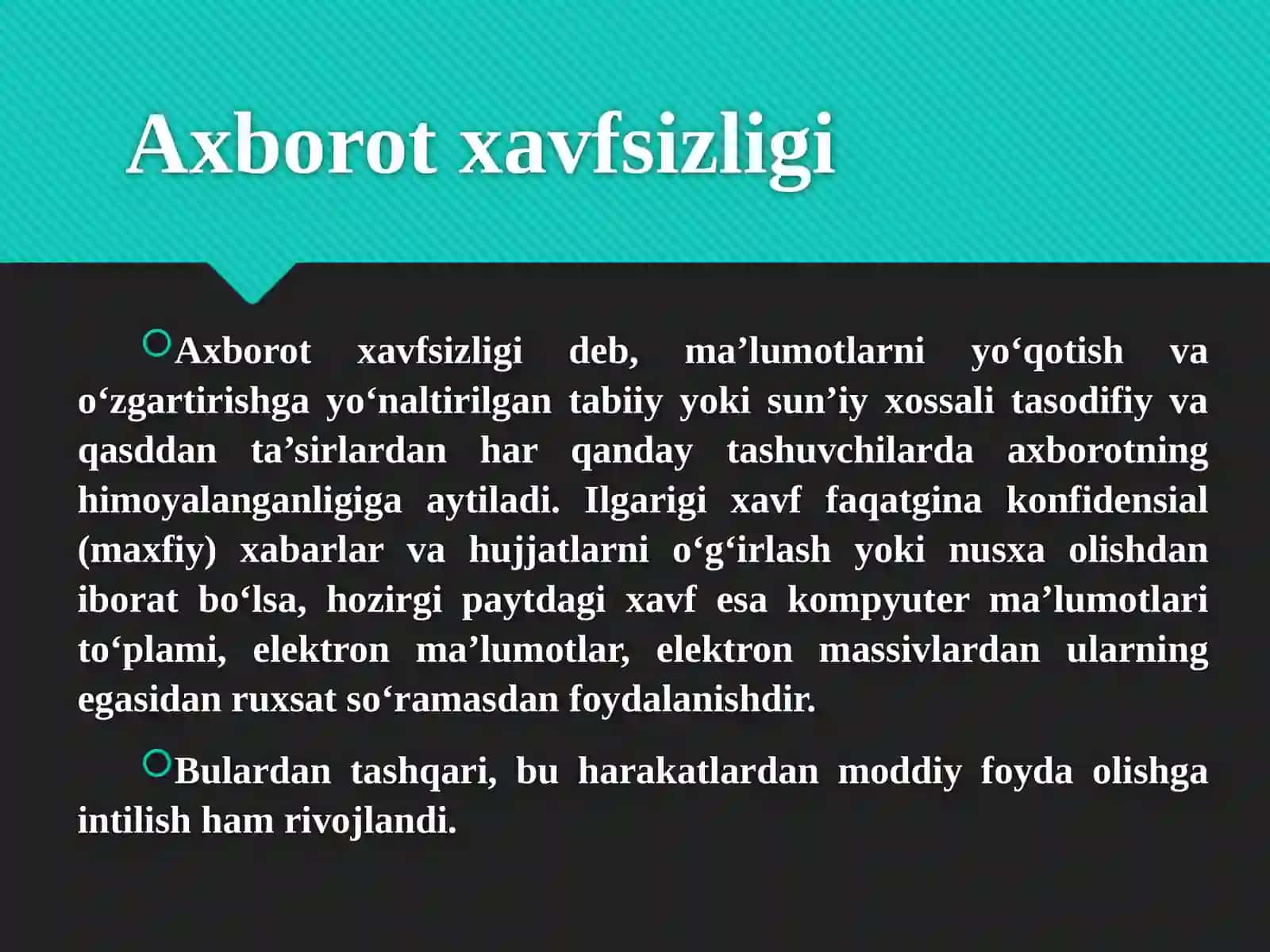 Axborot xavfsizligi 3
