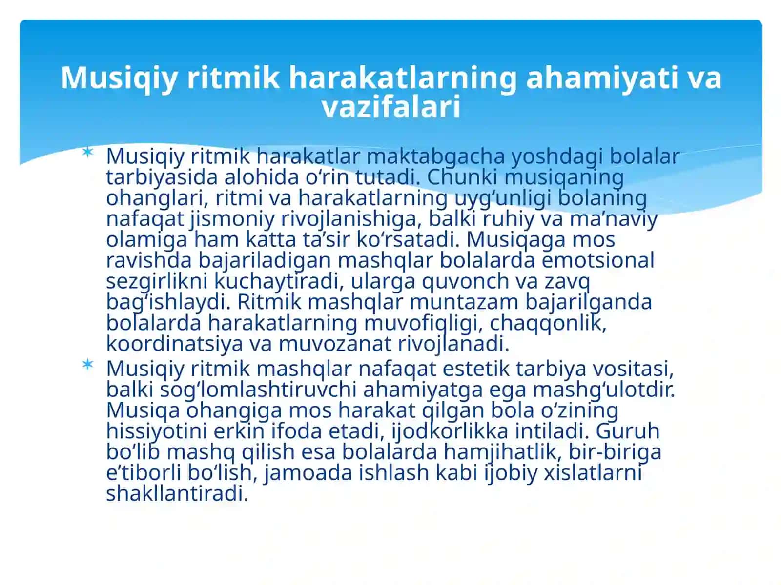 Bolalargamusiqiyritmikharakatlarnio‘rgatish 3