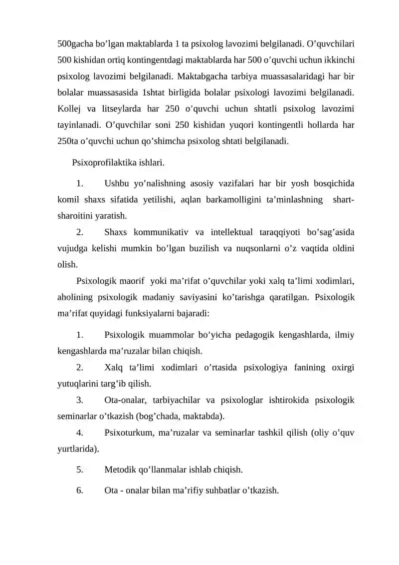 TA’LIMDA AMALIY PSIXOLOGNING ETIK NORMA VA KOIDALARI.PSIXOLOGIK XIZMATNING NORMATIV VA IShChI XUJJATLARI 3