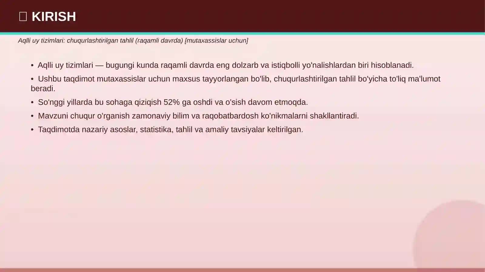 Aqlli uy tizimlari: chuqurlashtirilgan tahlil (raqamli davrda) [mutaxassislar uchun] 3