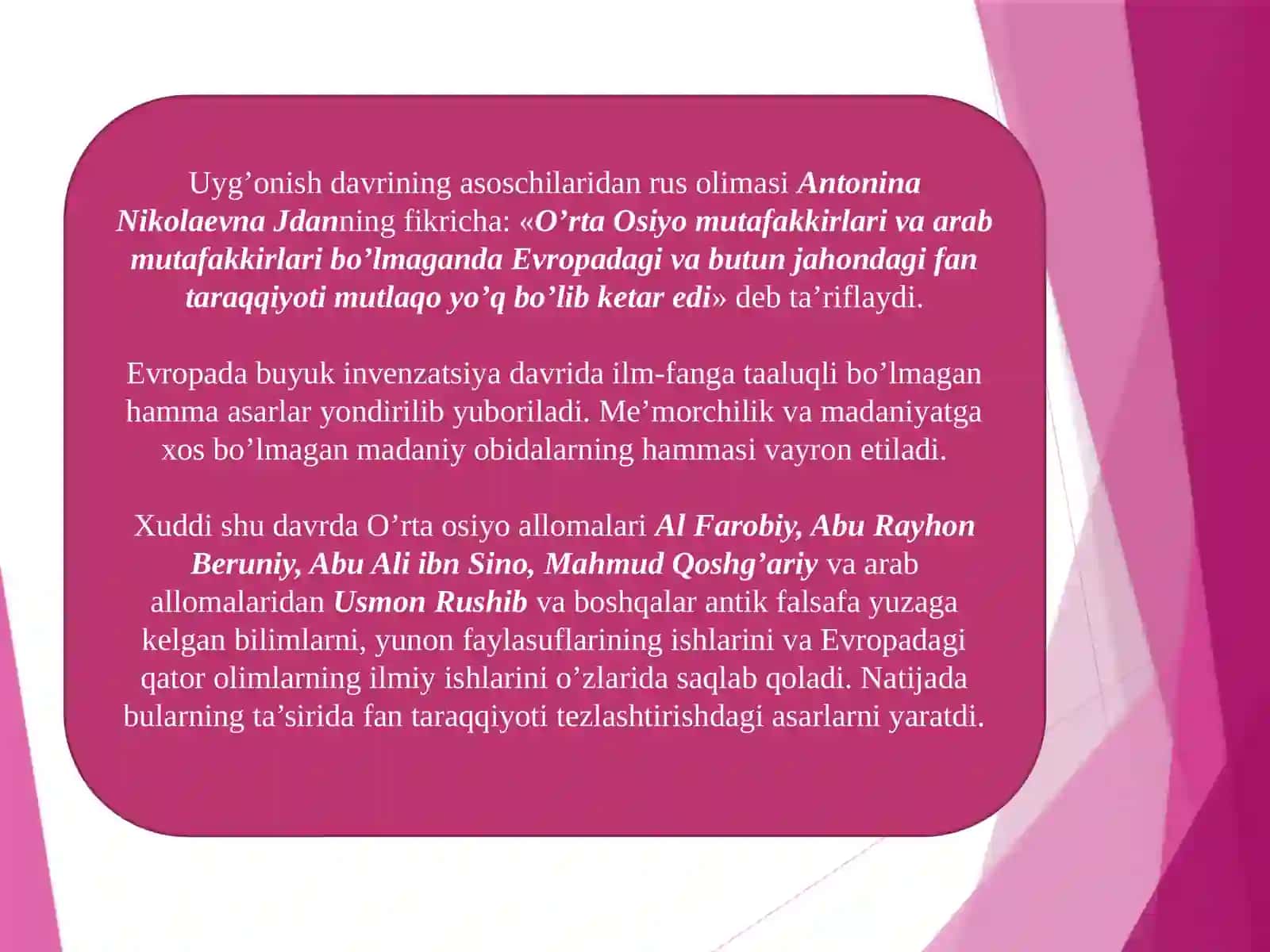 O’RTA ASRLARDAPSIXOLOGIK FIKRLARNI RIVOJLANISHI AXBOROT –TAHLILIY MATERIALLAR BILAN ISHLASH 3