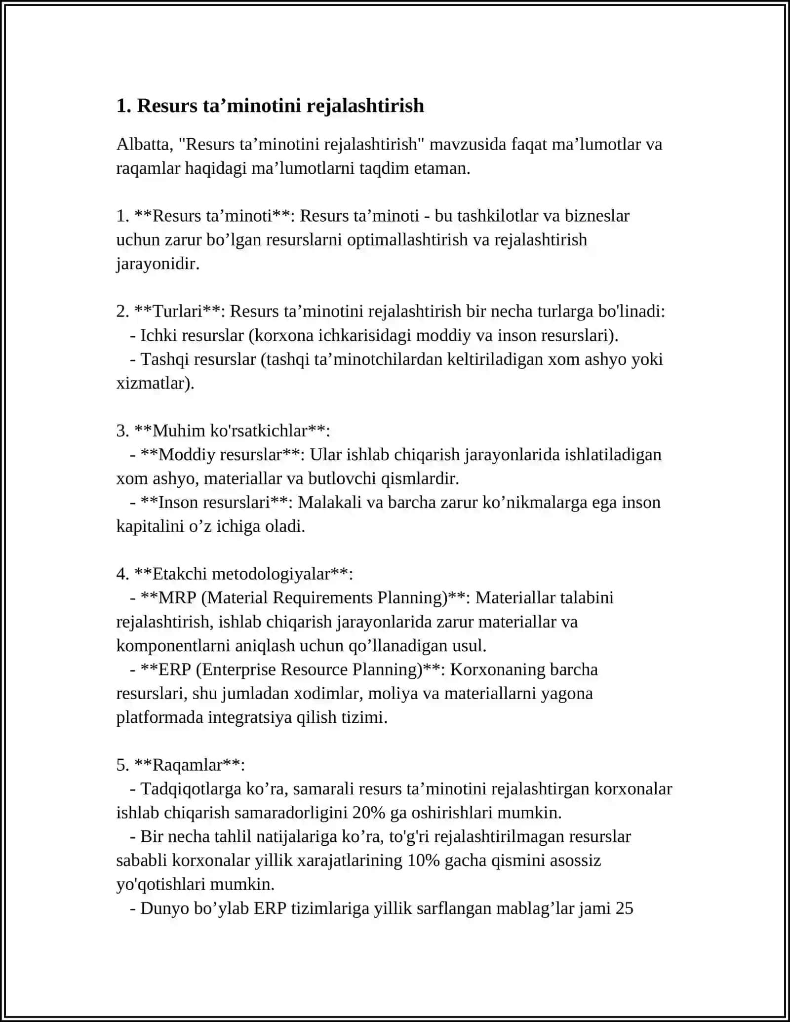 RESURSLARDAN FOYDALANISHDA RESURS TA’MINOTI MENEJMENTI 3