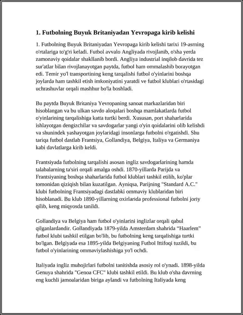FUTBOLNING YEVROPA DAVLATLARIGA TARQALISHI 3