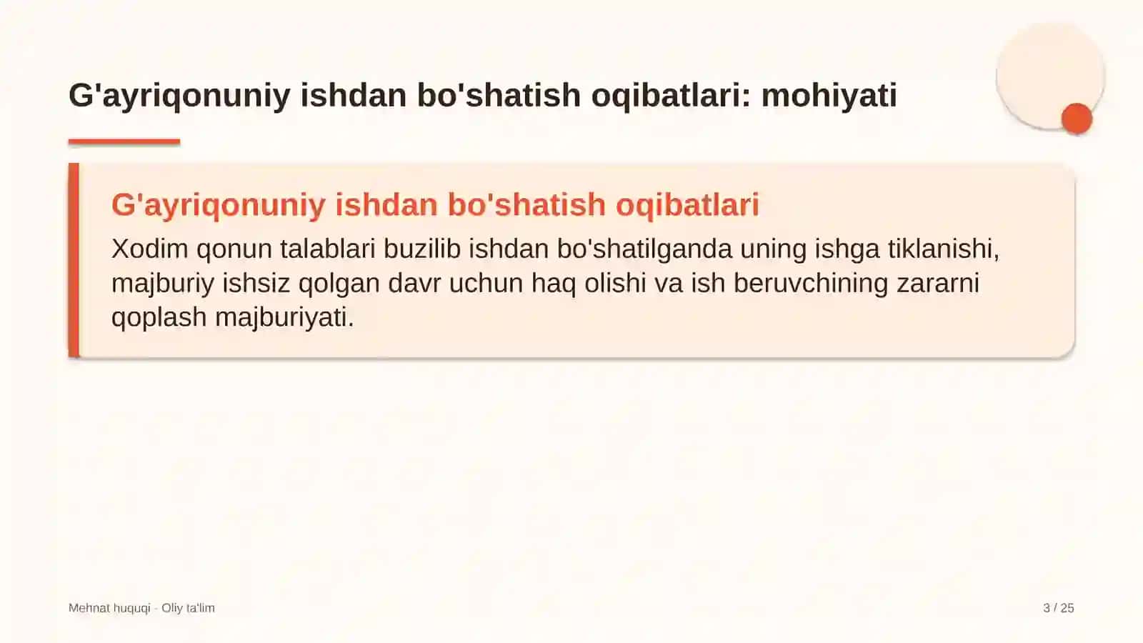 Etnoturizmda g'ayriqonuniy ishdan bo'shatishning huquqiy oqibatlari 3