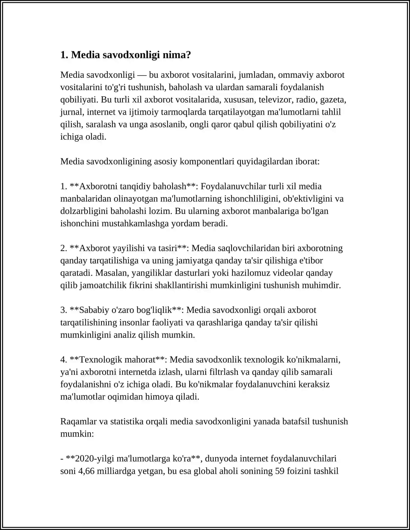 MEDIA VA AXBOROT SAVODXONLIGI TUSHUNCHASI VA UNING AHAMIYATI 3