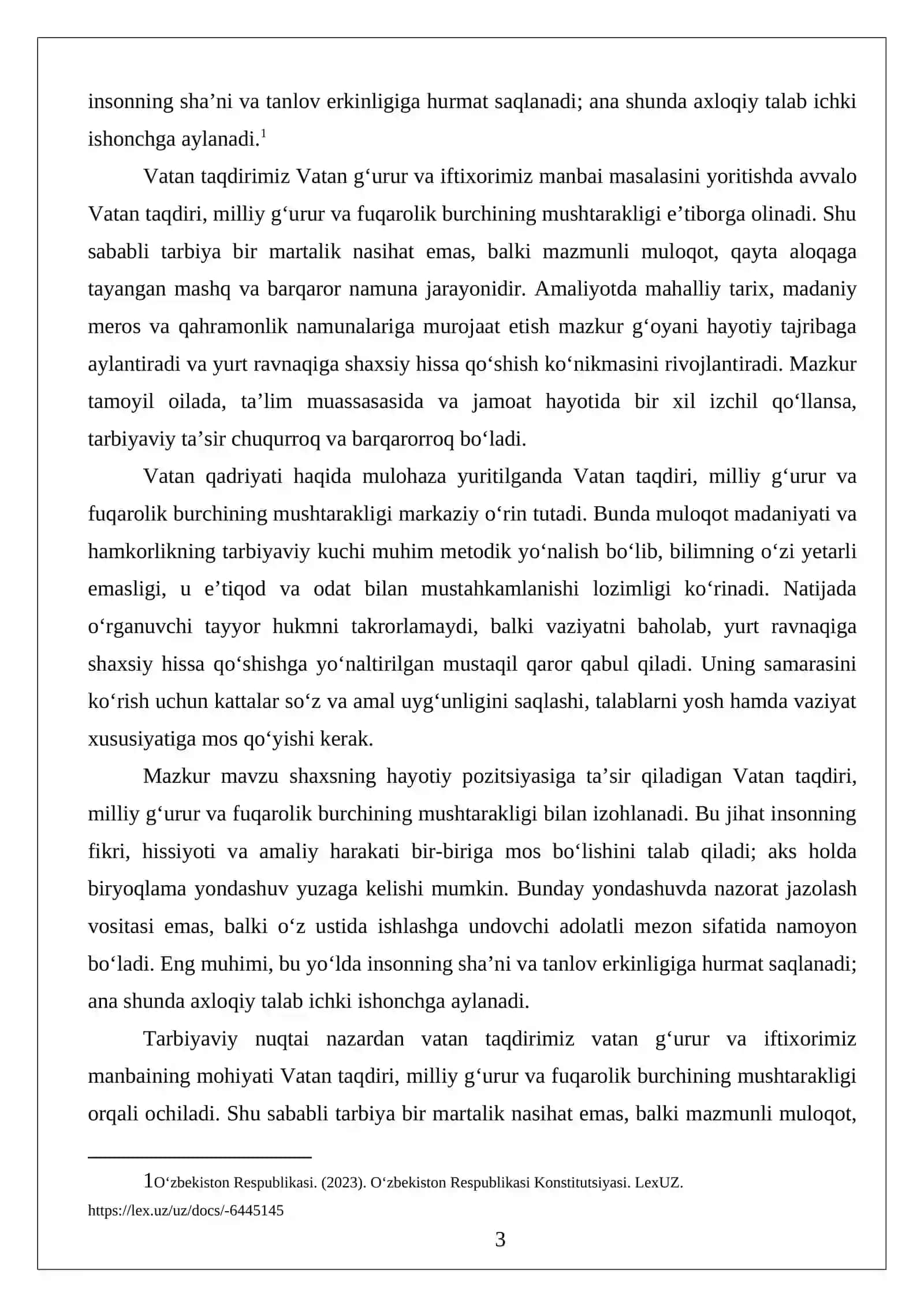 Vatan taqdirimiz Vatan g‘urur va iftixorimiz manbai 3